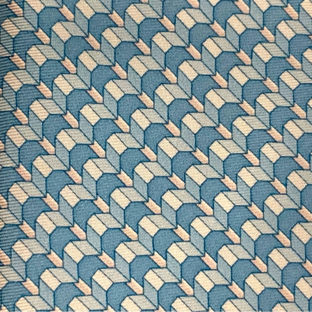 Michael Kors Aqua Silk Geometric Print Tie